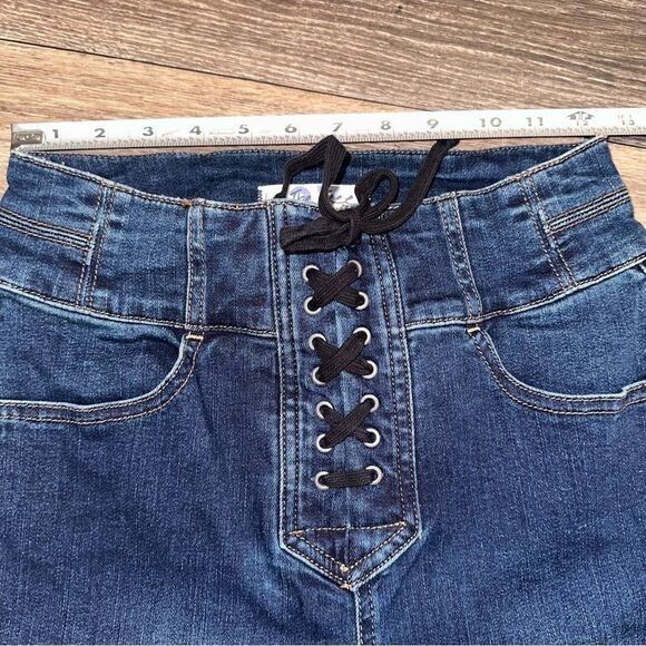 FREE People CRVY High Rise Lace Up Skinny Jeans sz 27 - Picture 5 of 14